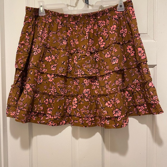 ARULA Brown Red Mini Bubble Skirt size 1x/14/16 - Picture 1 of 4